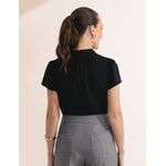 Blusa Pregas Crepe Texturizado - Preto
