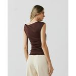 Blusa Malha Torção Alça - Marrom