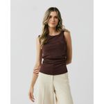 Blusa Malha Torção Alça - Marrom