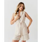 Conjunto Colete e Short Alfaiataria - Areia