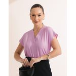 Blusa Decote V Viscolinho - Rosa
