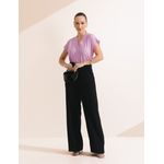 Blusa Decote V Viscolinho - Rosa