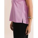 Blusa Decote V Viscolinho - Rosa