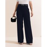 Calça Pantalona Crepe Alfaiataria - Azul Marinho
