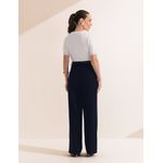 Calça Pantalona Crepe Alfaiataria - Azul Marinho