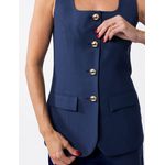 Colete Alfaiataria Viscose - Marinho Azul Noite