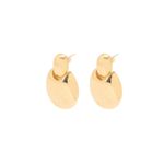 Brinco Liso Encaixe com Banho em Ouro 18k