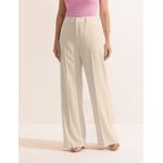 Calça Pantalona Crepe Alfaiataria - Creme