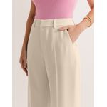 Calça Pantalona Crepe Alfaiataria - Creme