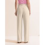 Calça Pantalona Crepe Alfaiataria - Creme