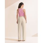 Calça Pantalona Crepe Alfaiataria - Creme