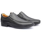 Social Masculino Duo Comfort Francajel Preto em Couro 