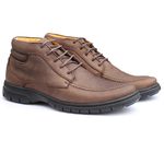 Sapato Boot Masculino Full Relax Francajel Cafe em Couro 
