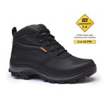 Bota Coturno Segurança EPI CA Gogowear 100% Couro ref Viper cor Preto