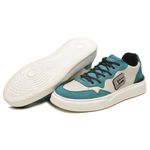 Sapatênis Masculino 100% Couro Gogowear Baker Off-white/Turquesa