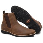 Bota Chelsea Casual Masculina Gogowear 100% Couro ref D120 cor Rustico Tostado