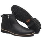 Bota Chelsea (com zíper) Casual Gogowear 100% Couro ref D125 cor Preto