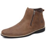 Bota Chelsea (com zíper) Casual Gogowear 100% Couro ref D125 cor Rústico Tostado