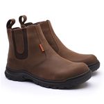 Bota Chelsea Casual Masculina Gogowear 100% Couro ref Forest cor Macadamia