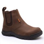 Bota Chelsea Casual Masculina Gogowear 100% Couro ref Forest cor Macadamia