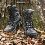 Bota EPI CA Tática Militar Gogowear 100% Couro ref Bope cor Camuflado Chumbo