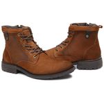 Bota Casual Masculina Gogowear 100% Couro ref Roos 19 cor Castor