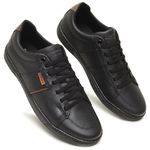 Sapato Casual Masculino Gogowear 100% Couro Strike 23-106 Preto