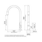 Torneira Cozinha Flexivel Vermelha 1177 R27 Lorenzetti