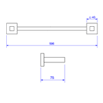 Porta Toalha Barra Quadratta Deca 2040.GL83