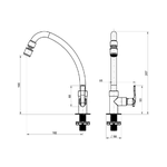 Torneira para cozinha bica móvel 1167 C29 cromada Lorenzetti