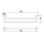 Porta Toalha Duplo Loft 2042 B82 Preta Lorenzetti