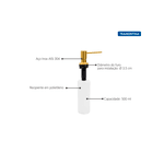 Dosador de Sabão Tramontina em Aço inox Gold com Recipiente Plástico 500 ml com revestimento PVD