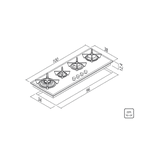 Fogão Tramontina Cooktop Gás 96X38-94732/104