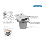 Lixeira de Embutir Tramontina Clean Square em Aço Inox com Balde Plástico 5 L