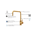 Misturador Tramontina Monocomando Angolare Gold 94520/312