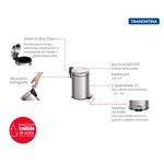 Lixeira Inox com Pedal Tramontina Brasil Plus 30L