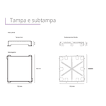 Ralo Linear Tampa Inox com Base em PVC Square 15x15