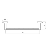 Porta Toalha PerFlex Barra 30cm com Like Square