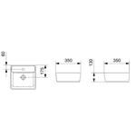 Cuba Quadrada Roca de Apoio Com Mesa CQ35 Branco 35x35