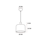 Pendente Avant Bell Aço 1 E27 280MM Café