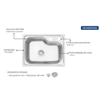 Cuba Tramontina Inox 55X42X19 93815/192 Undermount