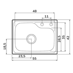 Cuba Tramontina Inox 55X42X19 93815/192 Undermount