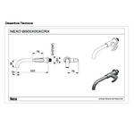 Torneira de parede para lavatório Nexo Roca B5A4793C0B