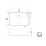 Cuba Tramontina Design Collection Quadrum em Aço Inox com Revestimento PVD Black 70x40cm