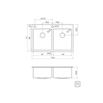 Cuba Tramontina Dupla Quadra Flush 77X51X20,6 93914/123