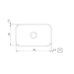 Cuba de embutir retangular Tramontina Lavínia 56 BL Inox Polido 56x34cm