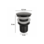 Válvula para Lavatório Flvx Hidro Inox Black Click 1.1/4" VC114-BLA