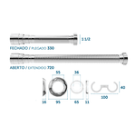 Sifão Tubo Extensivo Universal Blukit Com Porca Cromado 70cm