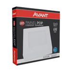 Painel Led Avant Pop Sobrepor 12W BIV 6500K BR Quadrado