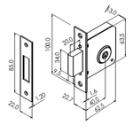 Fechadura Imab Aux.2000 J50 CR Quadrada